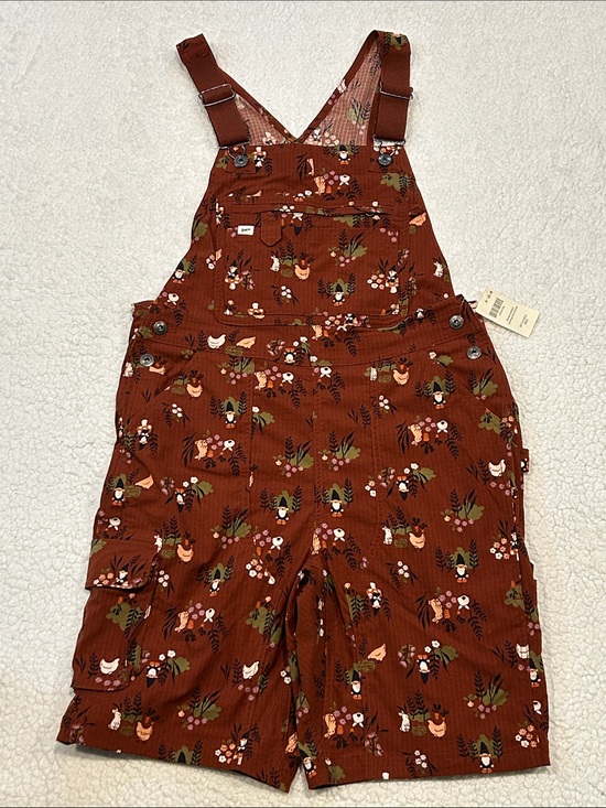 Duluth Trading Co Pants - Duluth Heirloom Gardening Shorts Overalls sz Medium Gnome Rabbit Chicken Print